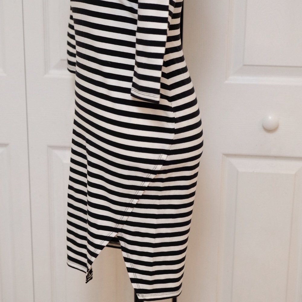 Express Midi Black & White Stipped dress Sailor chic Nautical aesthetic - Picture 4 of 7